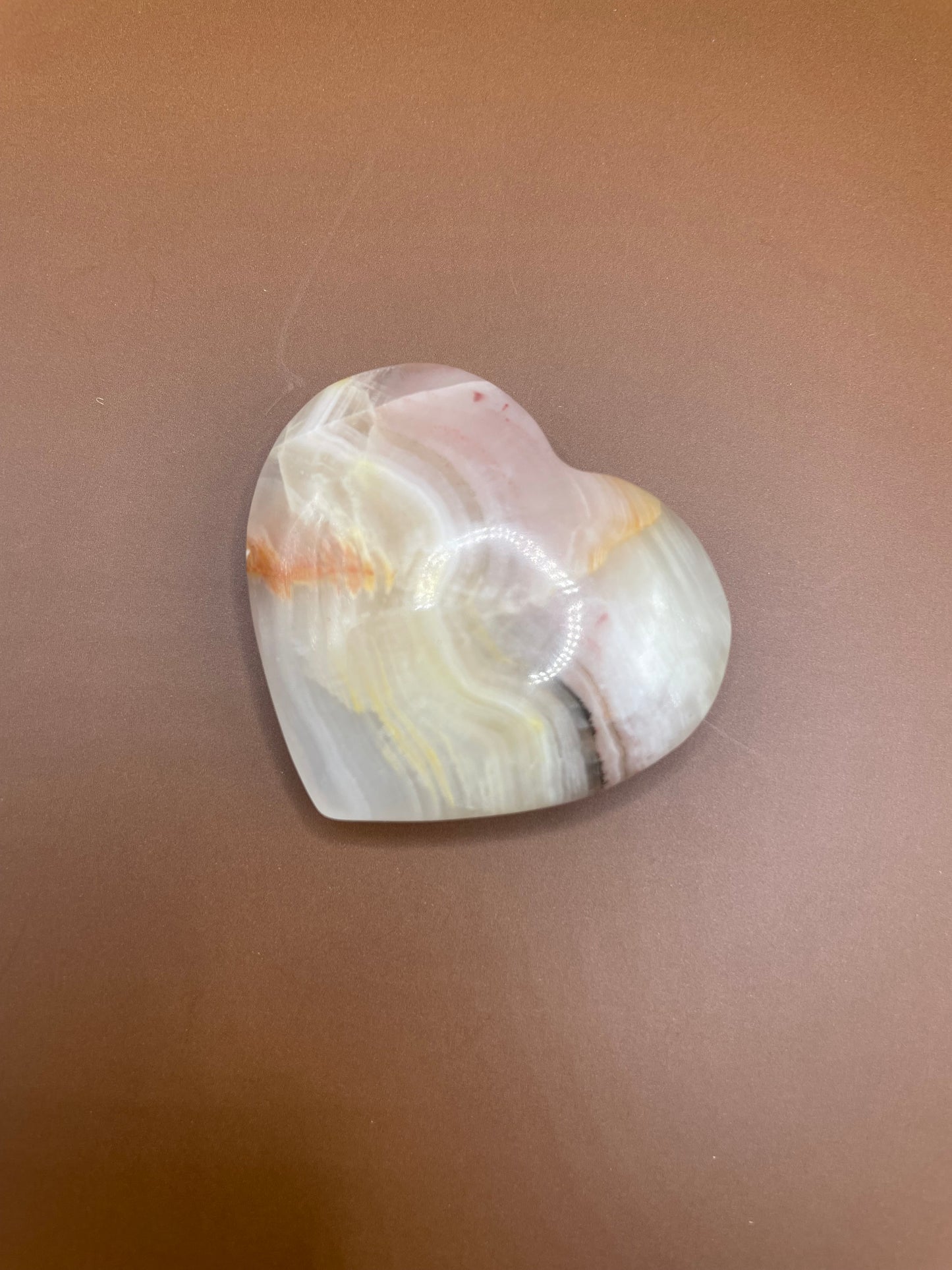Pink Banded Onyx Heart no. 4
