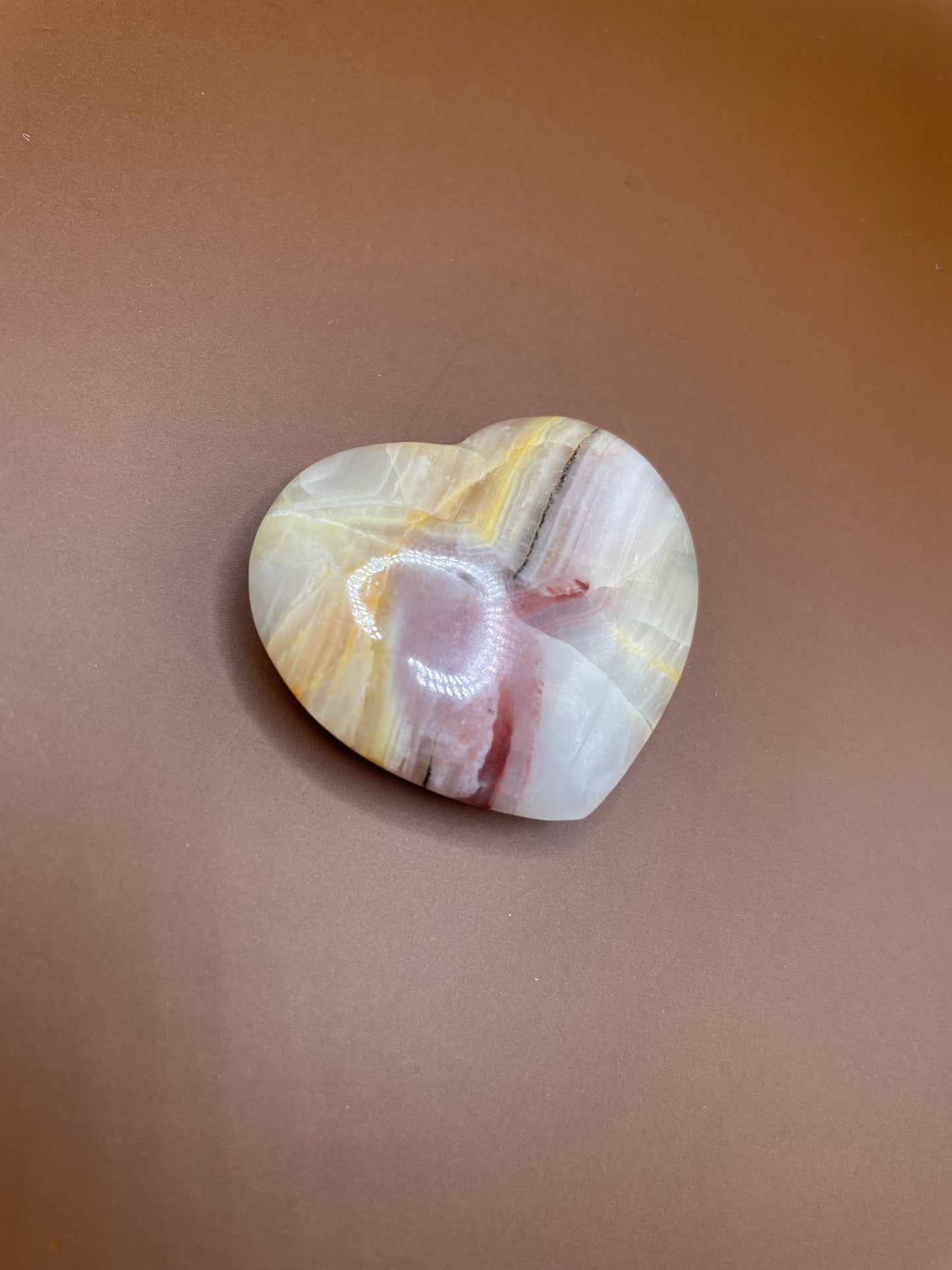 Pink Banded Onyx Heart no. 6