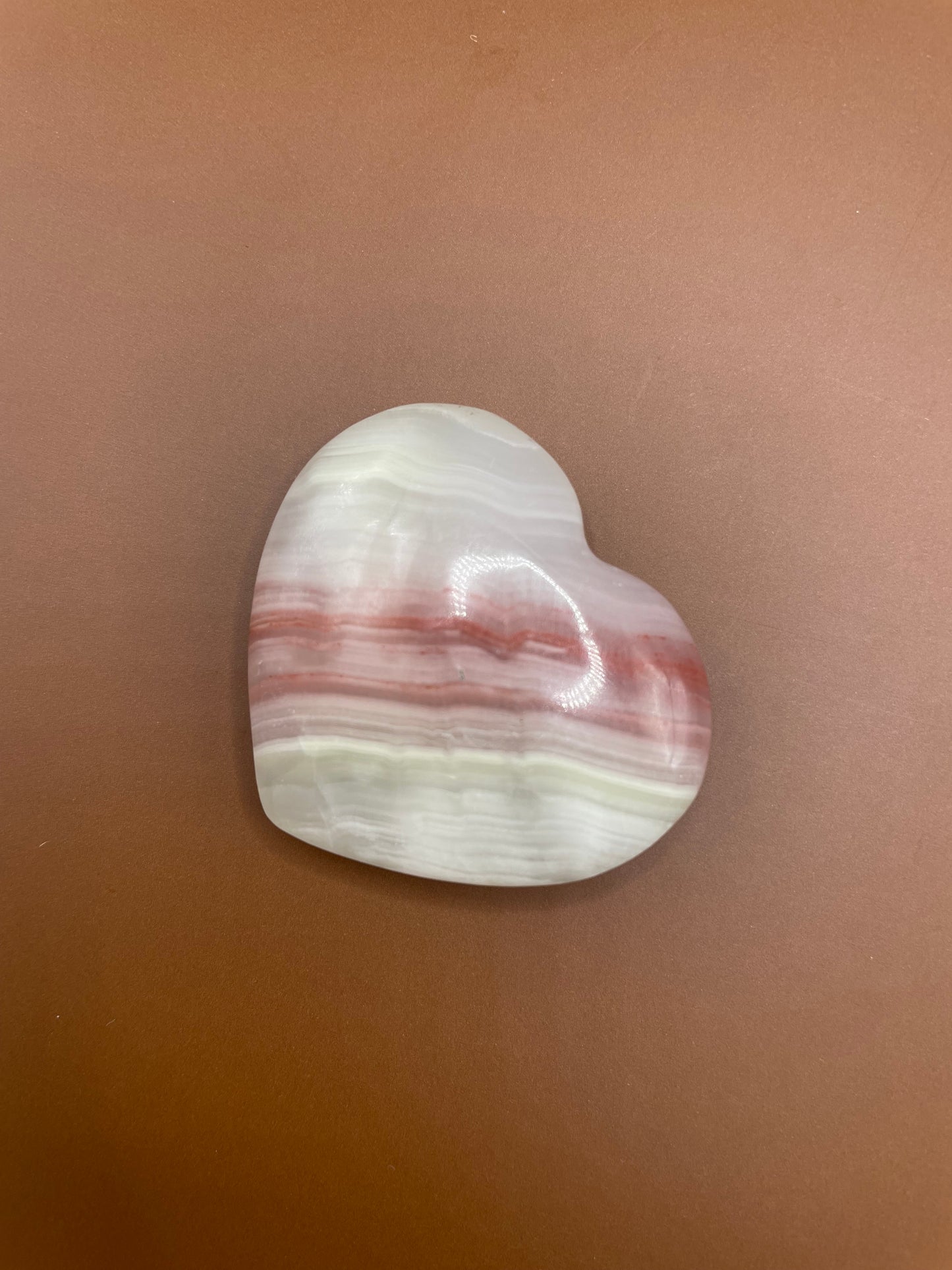 Pink Banded Onyx Heart no. 8