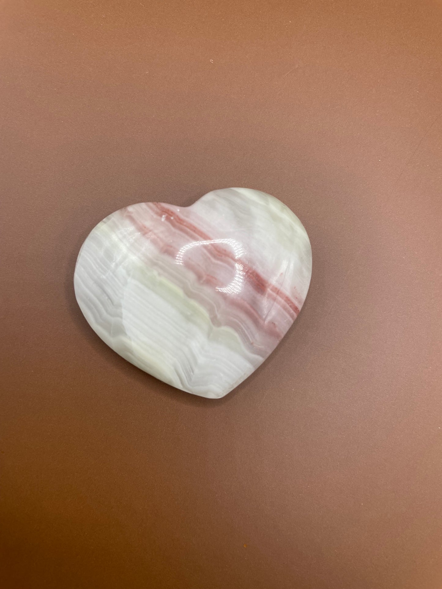 Pink Banded Onyx Heart no. 1