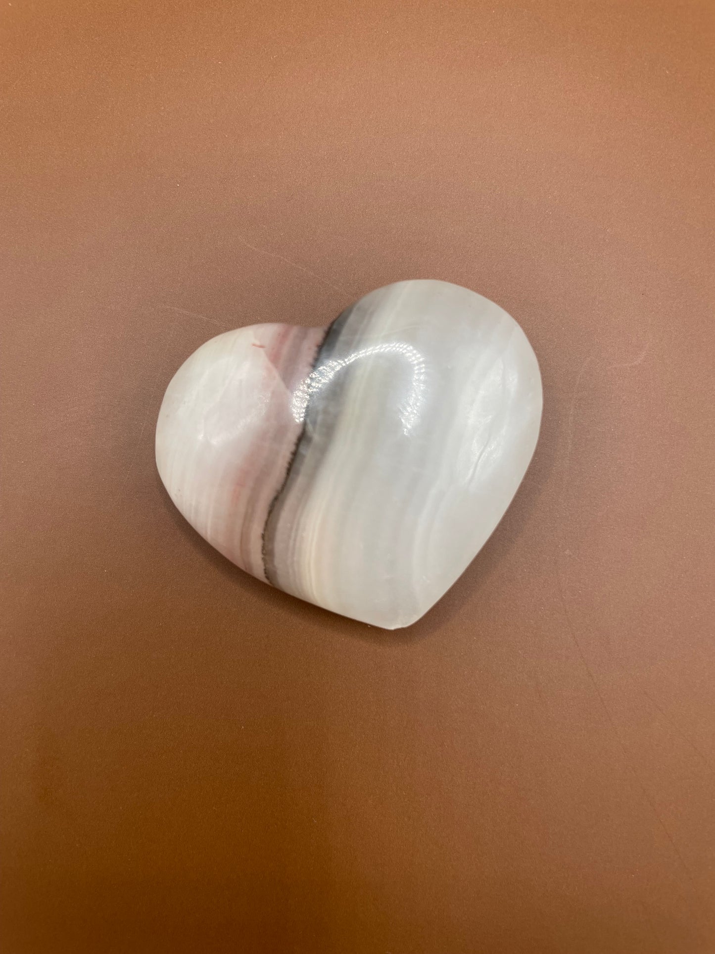 Pink Banded Onyx Heart no. 9