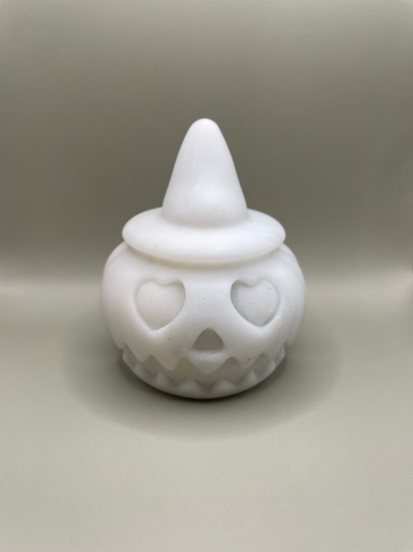 Witching Hour Treasures: XL White Jade Carved Pumpkin no. 1