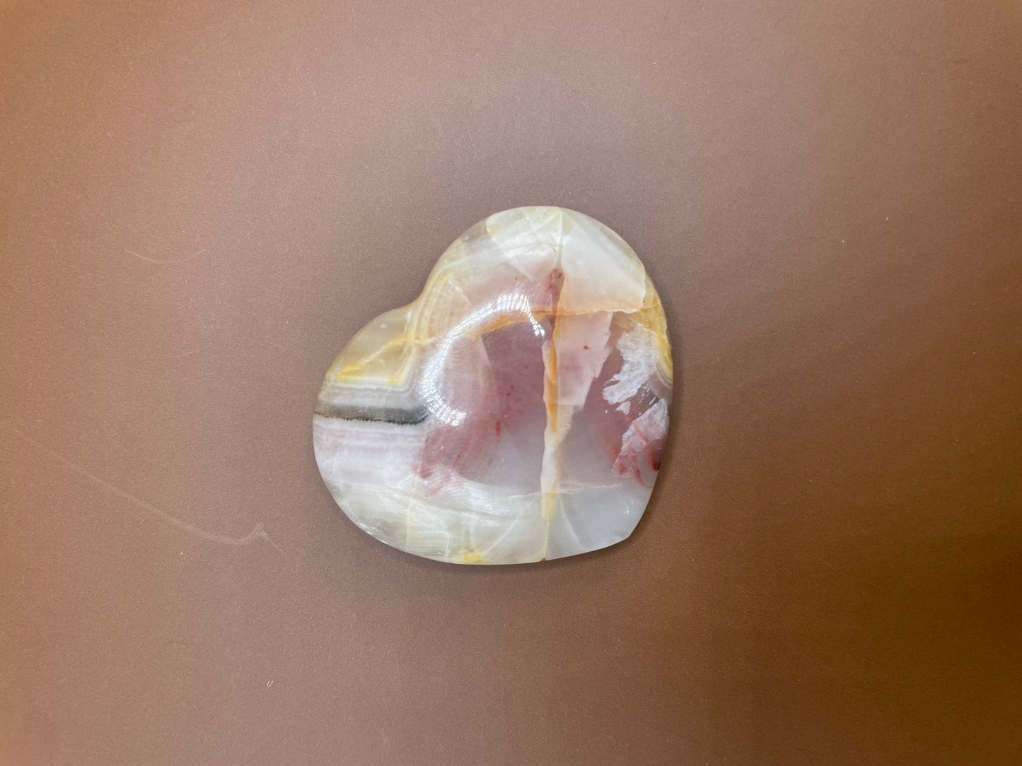 Pink Banded Onyx Heart no. 6