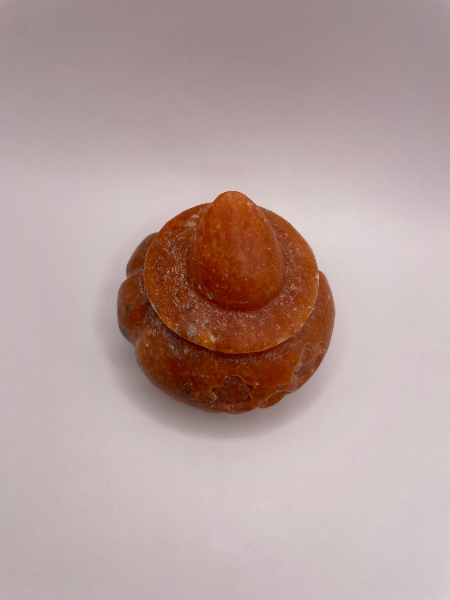 Witching Hour Treasures: Orange Calcite Pumpkin Carving with Hat no. 1