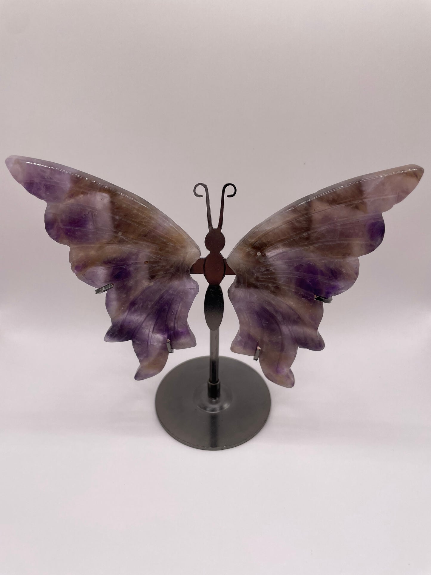 Chevron Amethyst Butterfly on Metal Stand no. 1
