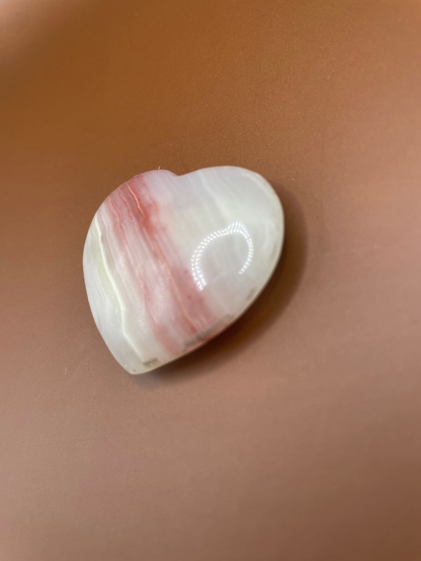 Pink Banded Onyx Heart no. 8