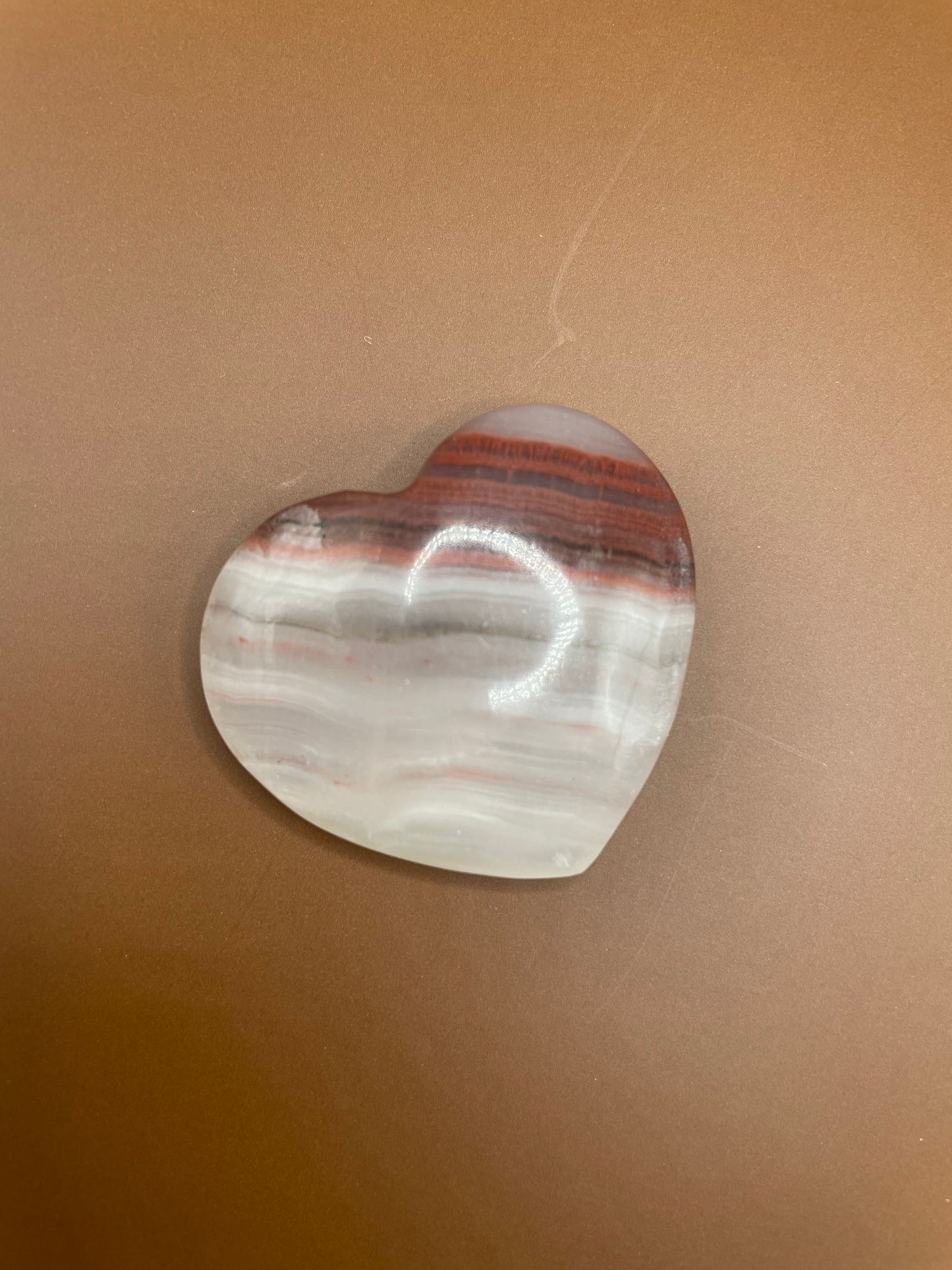 Pink Banded Onyx Heart no. 2