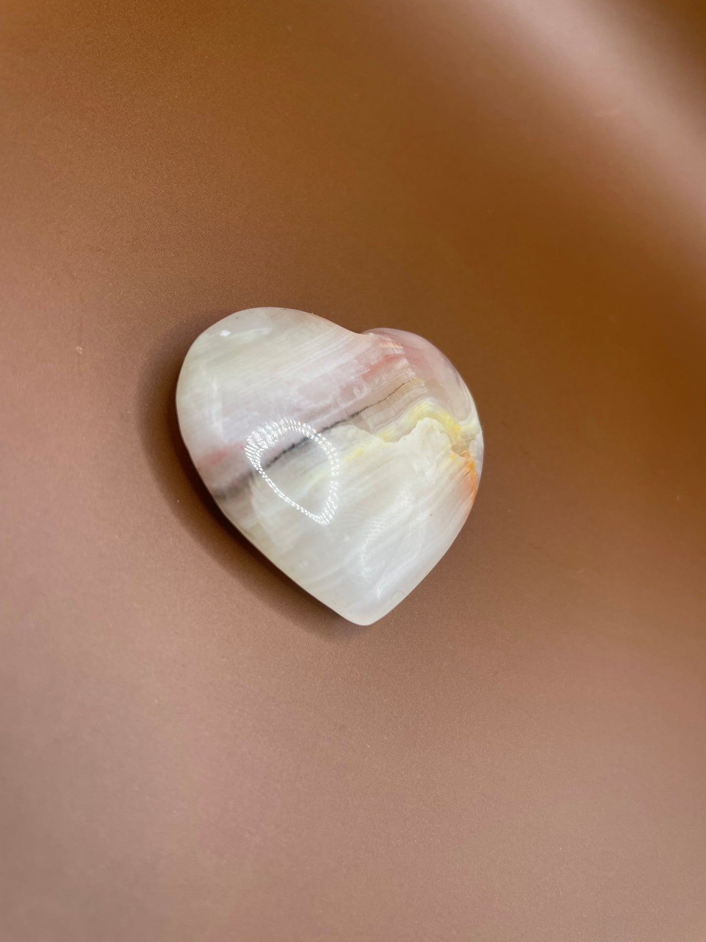 Pink Banded Onyx Heart no. 4