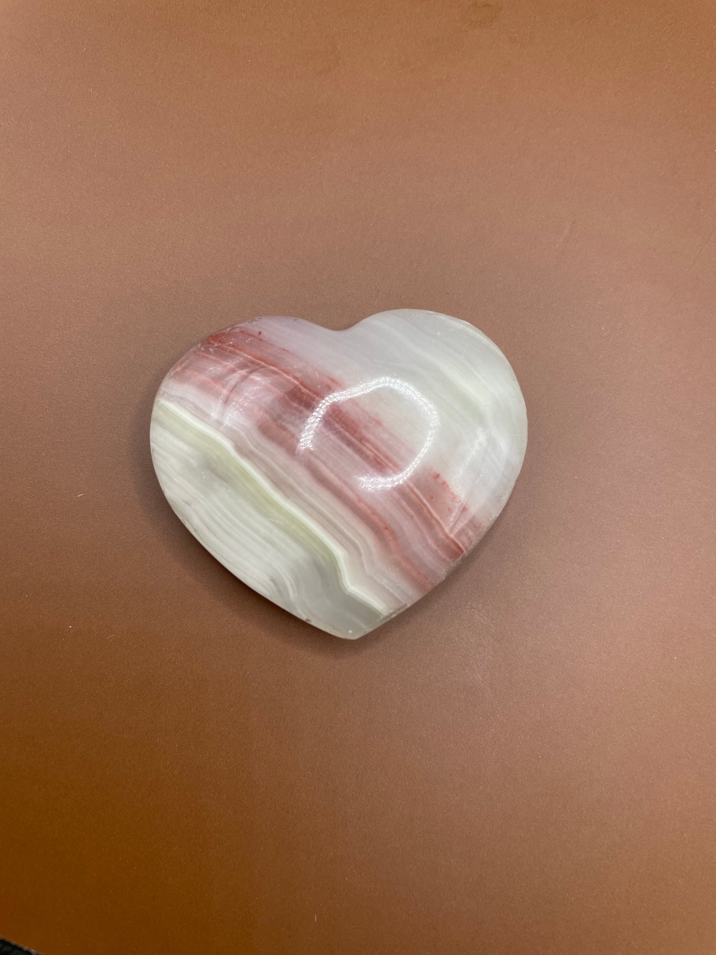 Pink Banded Onyx Heart no. 8