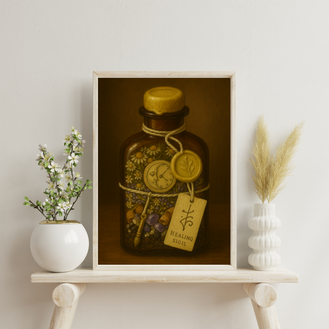 Astrological Houses Spell Jars - 6th House Digital Print