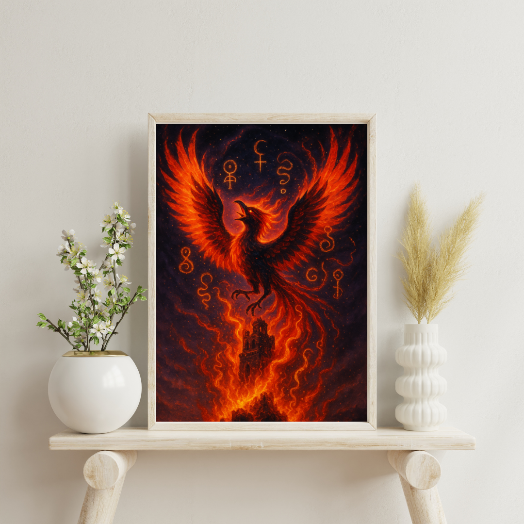 Astrological Houses Spirit Animals - 8th House: Phoenix Digital Print