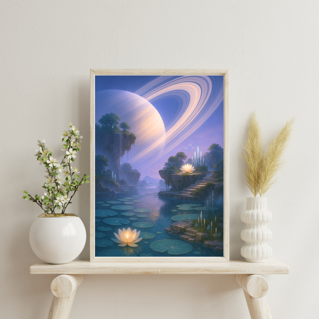 Celestial Wonders Landscapes - Saturn Digital Print