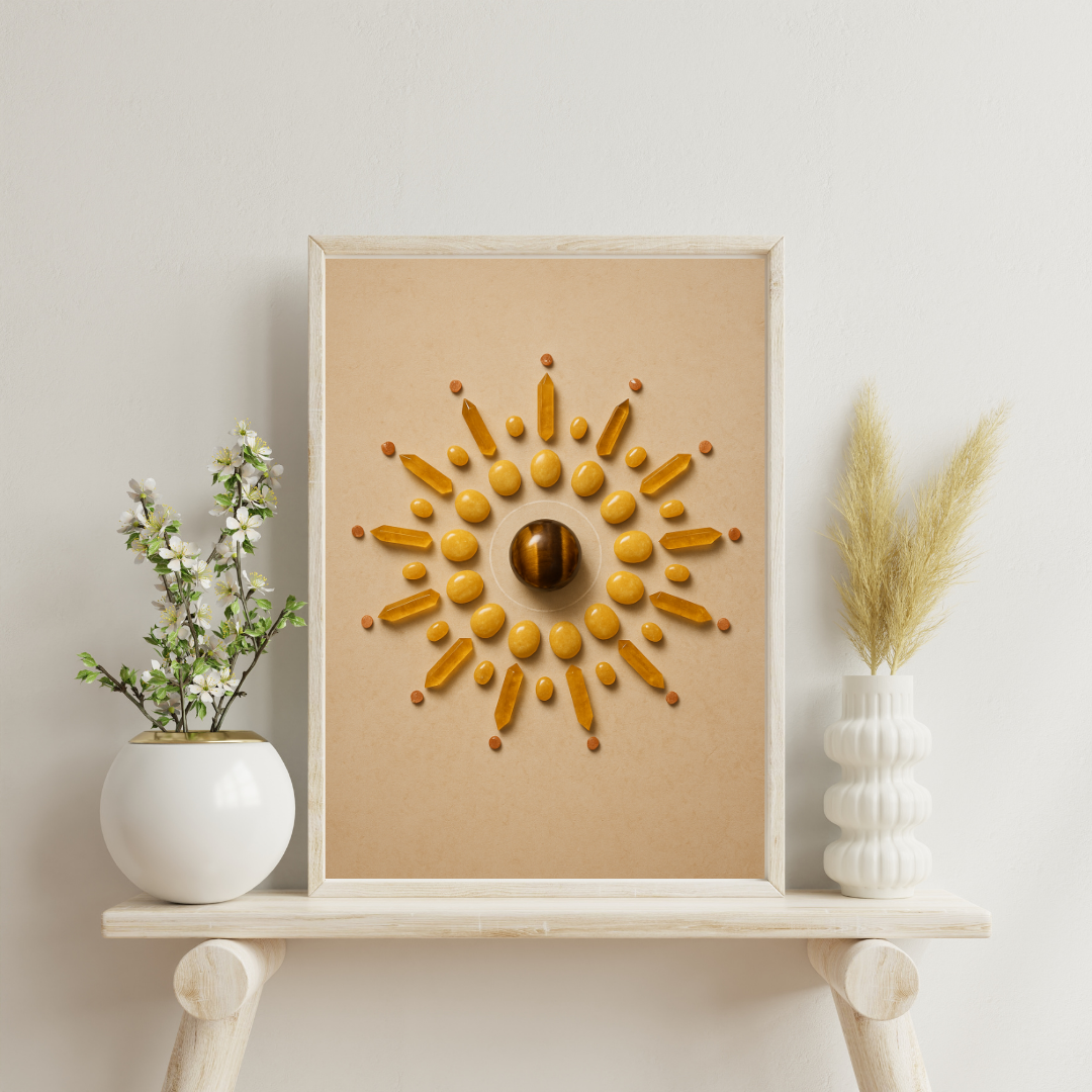 Crystal Grids - Sunburst Radiance (Solar Will & Vitality) Digital Print