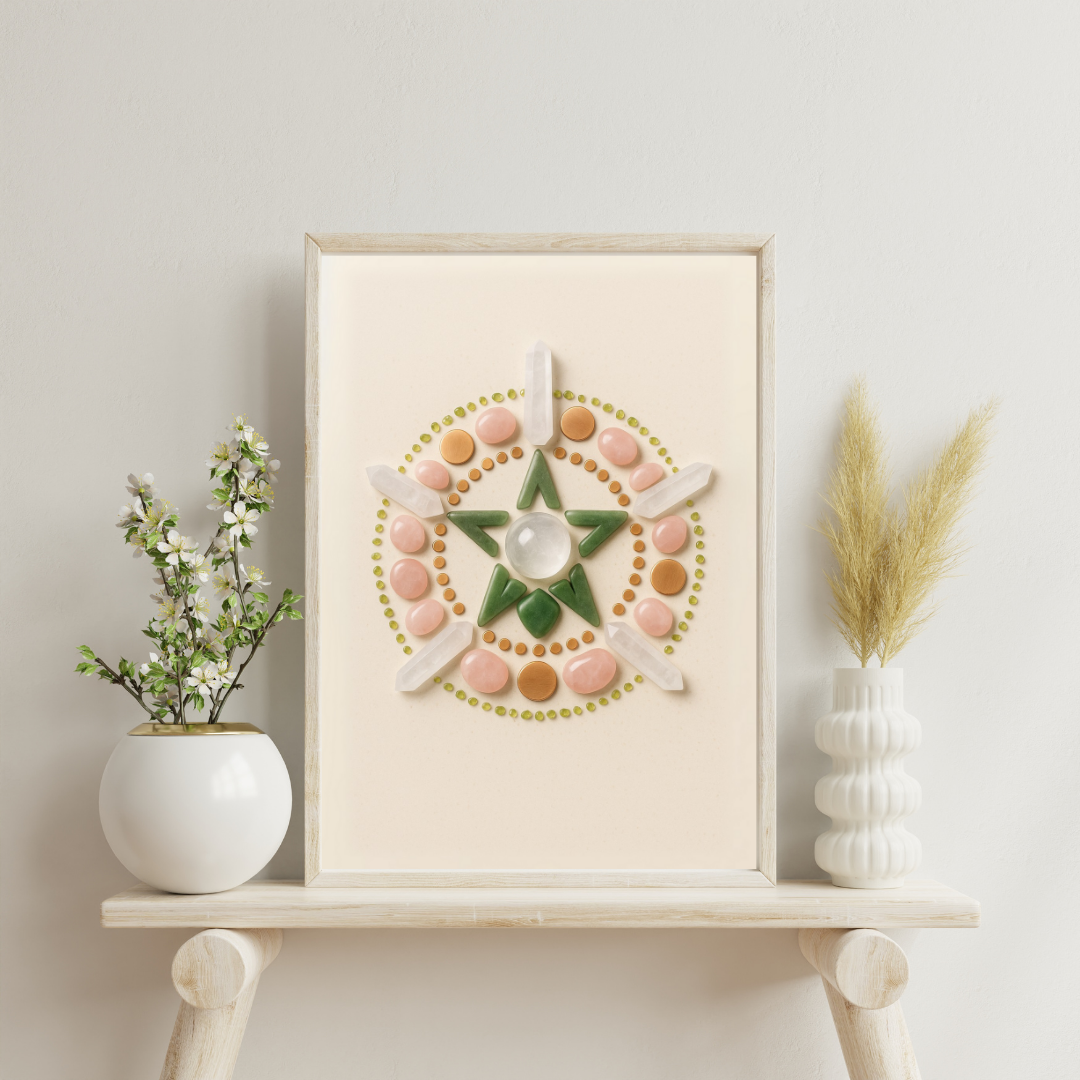 Crystal Grids - Venus Pentacle (Rose & Copper Accord) Digital Print