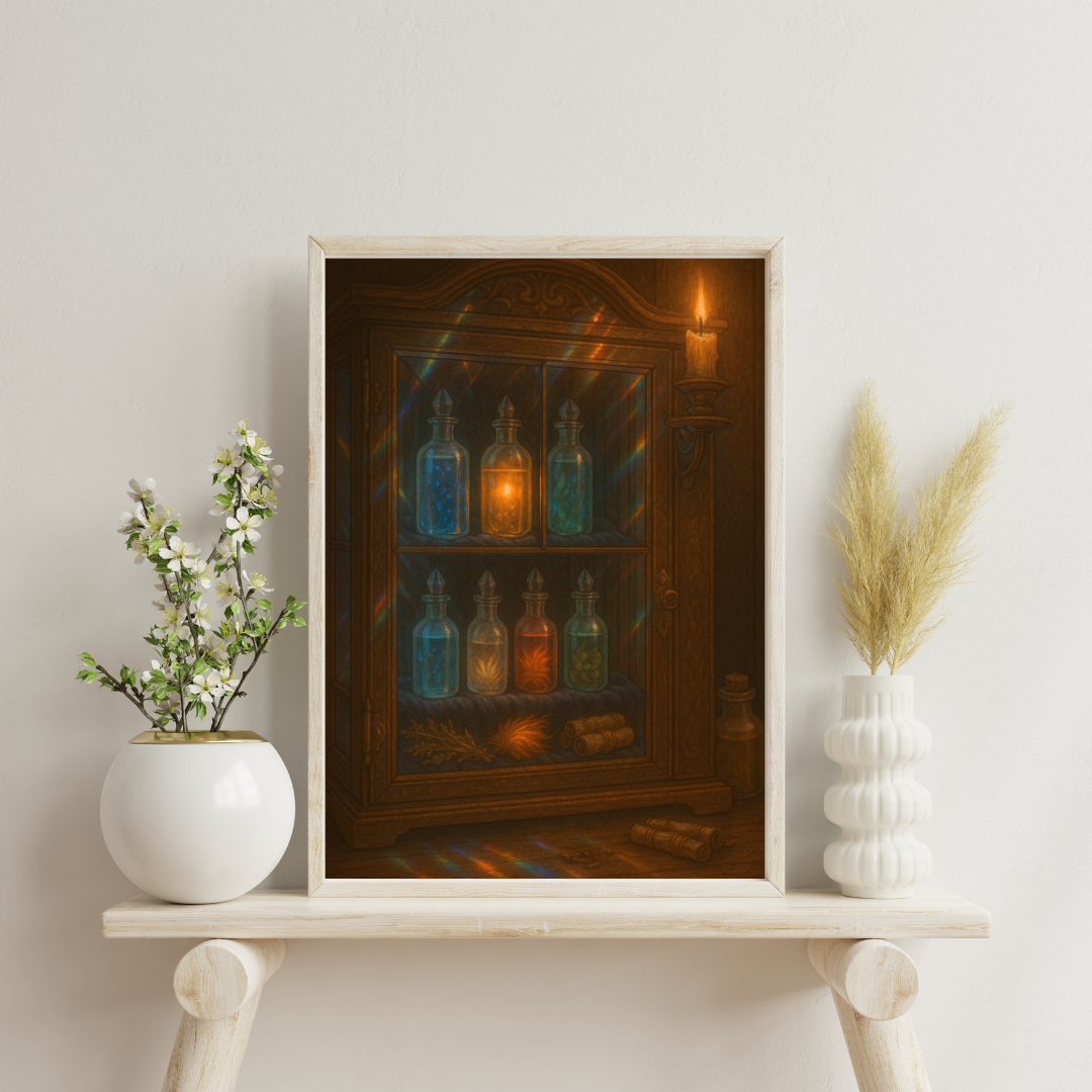 Essence and Elixirs - Crystalline Cabinet of Curiosities Digital Print