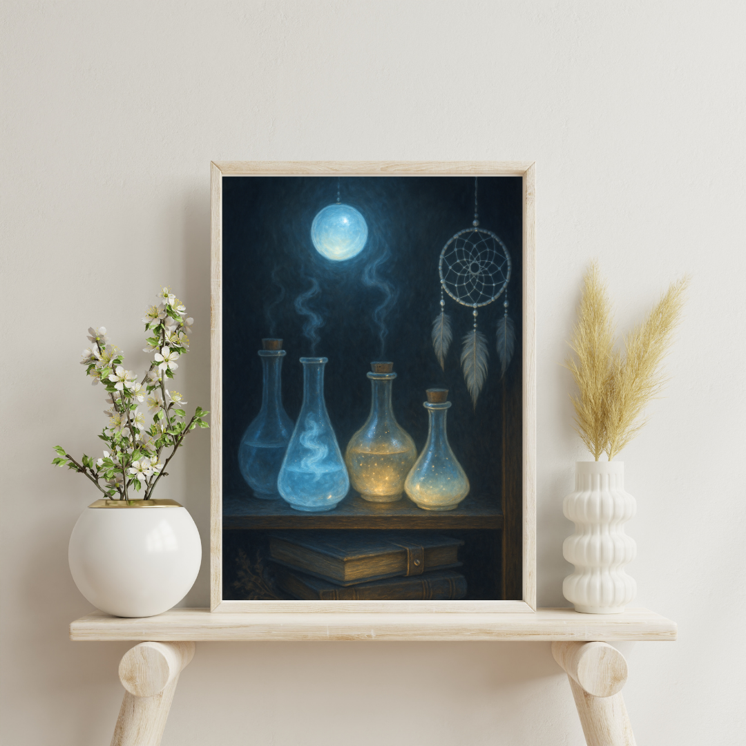 Essence and Elixirs - Lunar Shelf of Dreams Digital Print