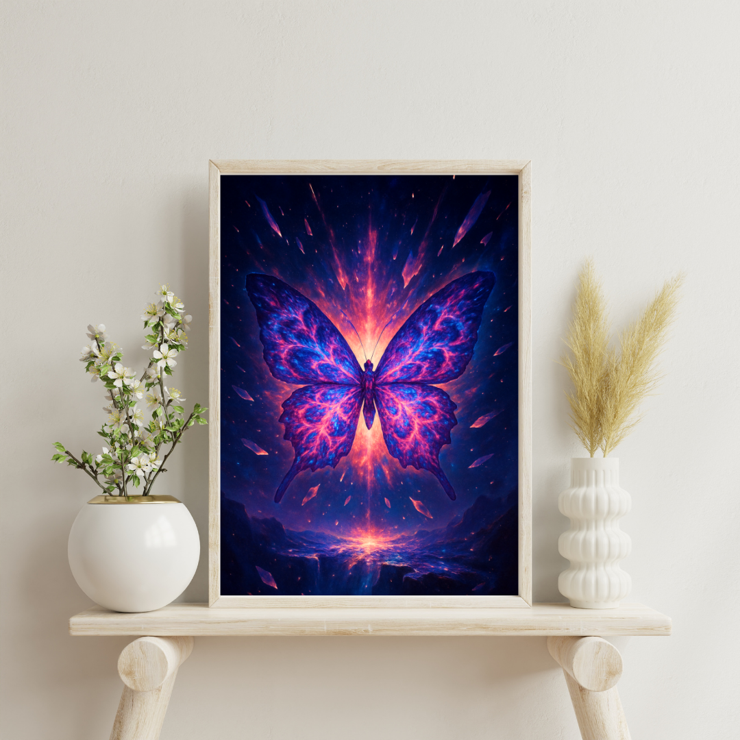 Starlit Wings - Butterfly of the Supernova Heart Digital Print