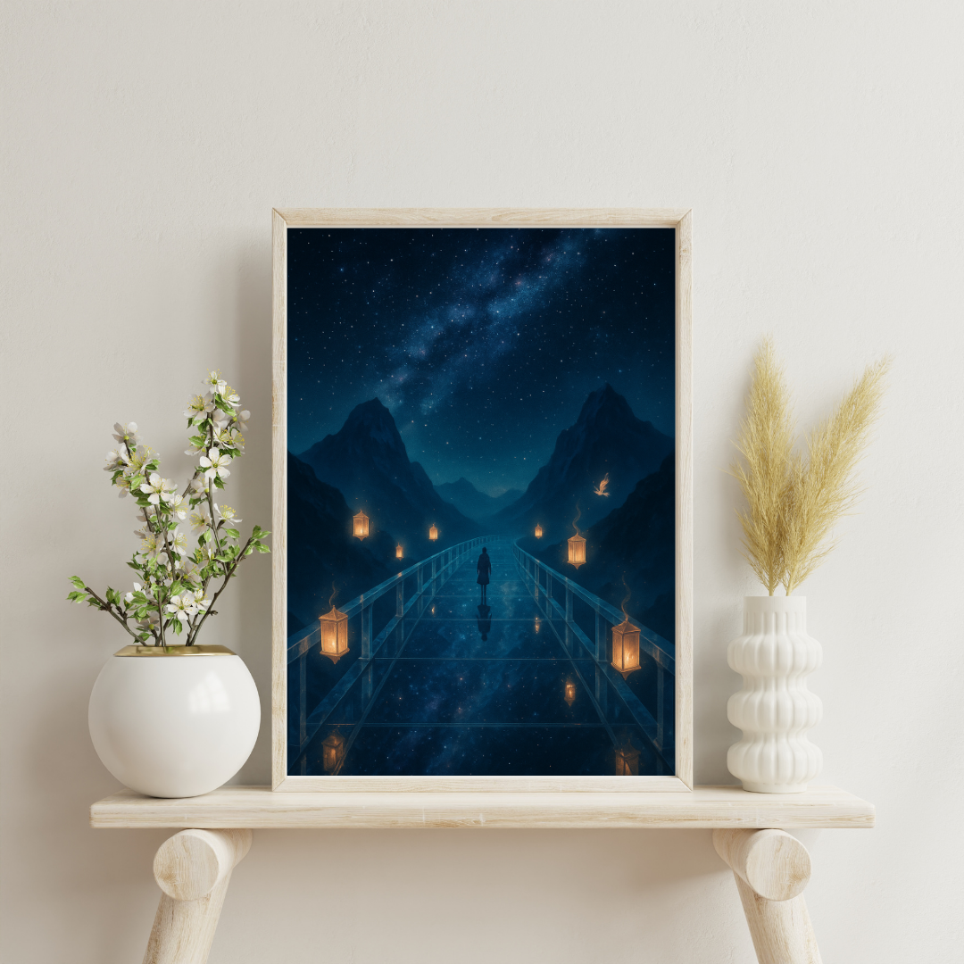 Temples of the Eternal Sky - The Bridge of Infinite Reflections Digital Print