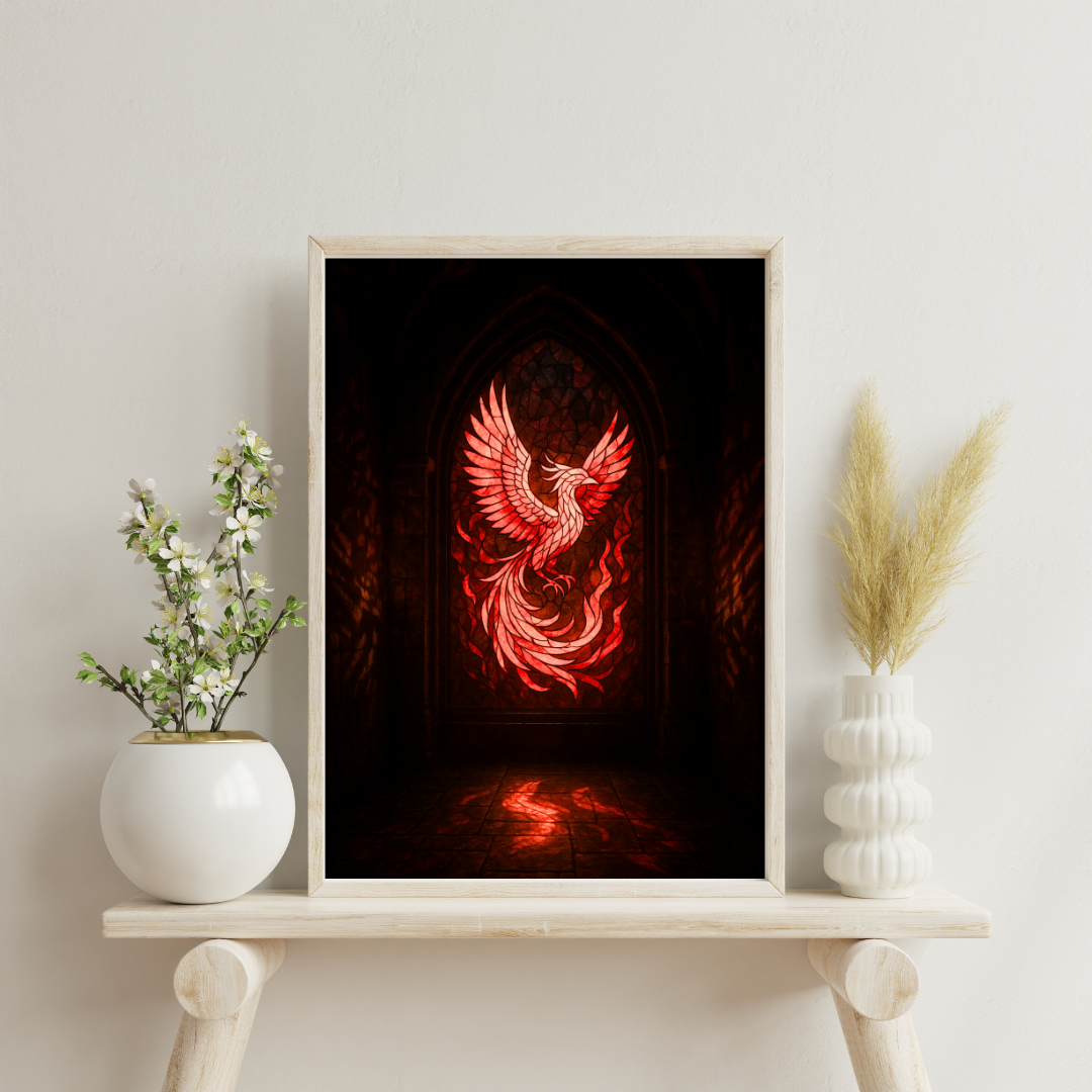 The Alchemist’s Mosaic Atlas - The Phoenix Sanctuary Digital Print