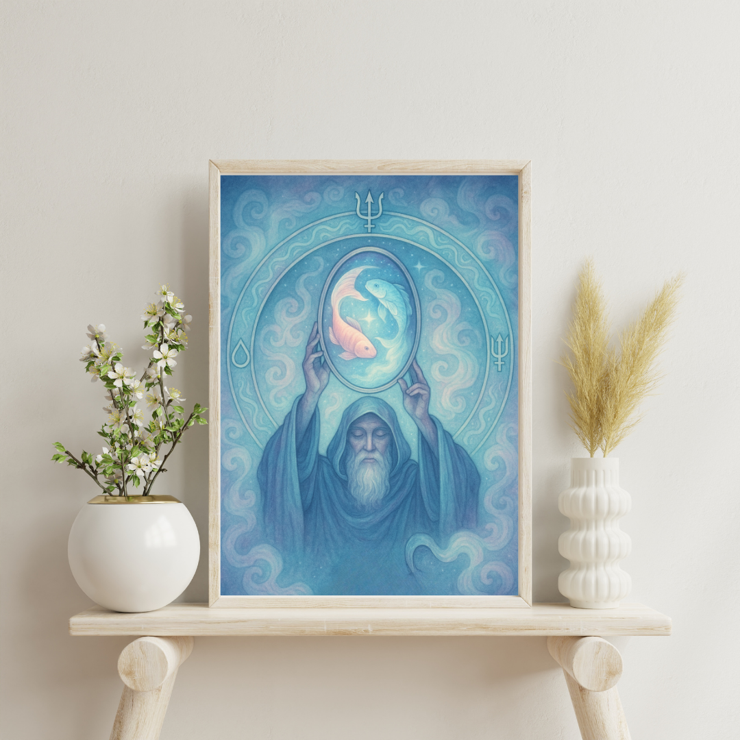 Zodiac Alchemical Mandalas - Pisces Digital Print