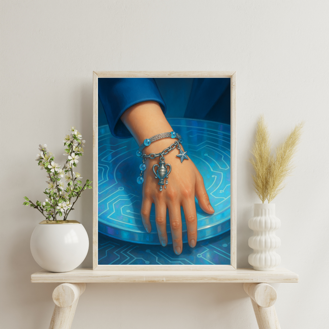 Zodiac Charm Bracelet - Aquarius Digital Print