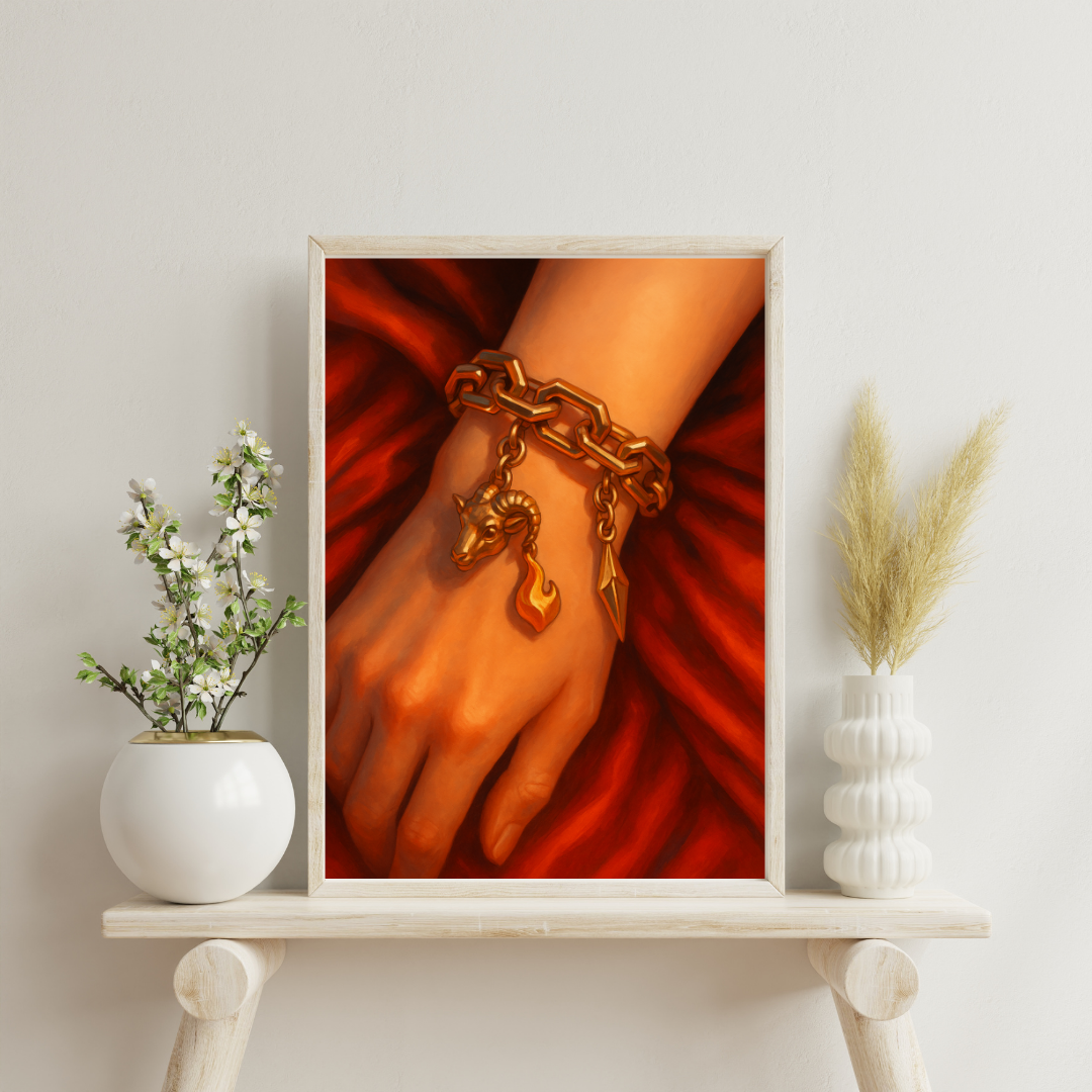 Zodiac Charm Bracelet - Aries Digital Print