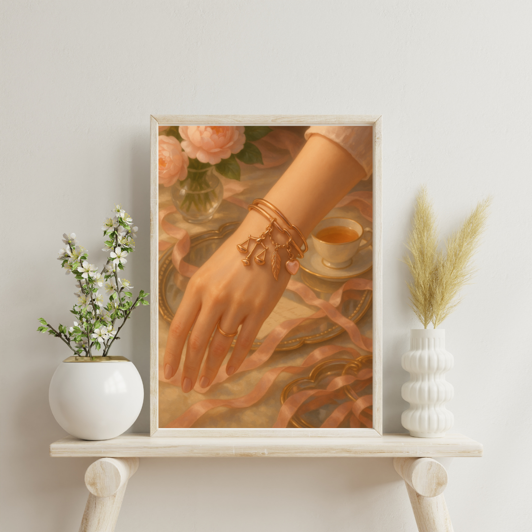 Zodiac Charm Bracelet - Libra Digital Print