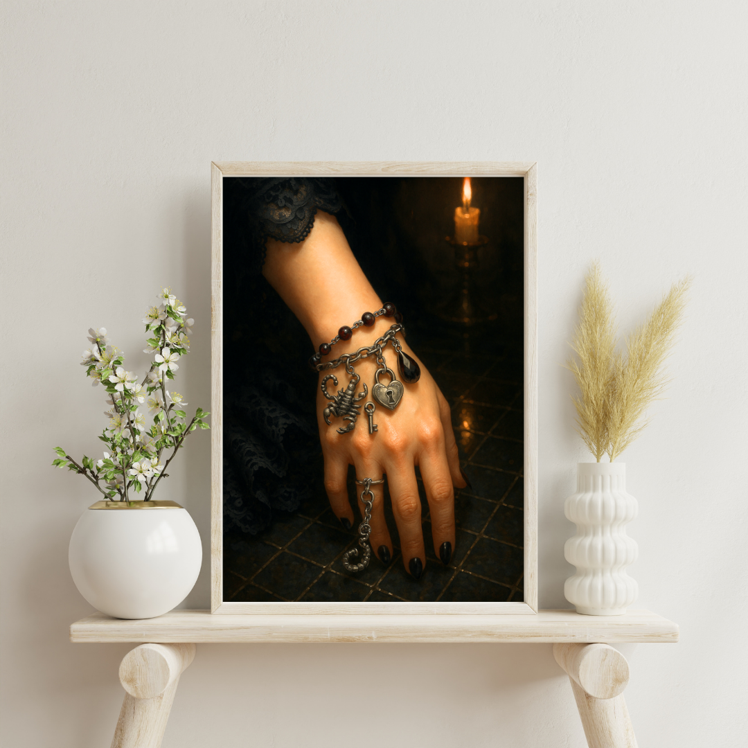 Zodiac Charm Bracelet - Scorpio Digital Print