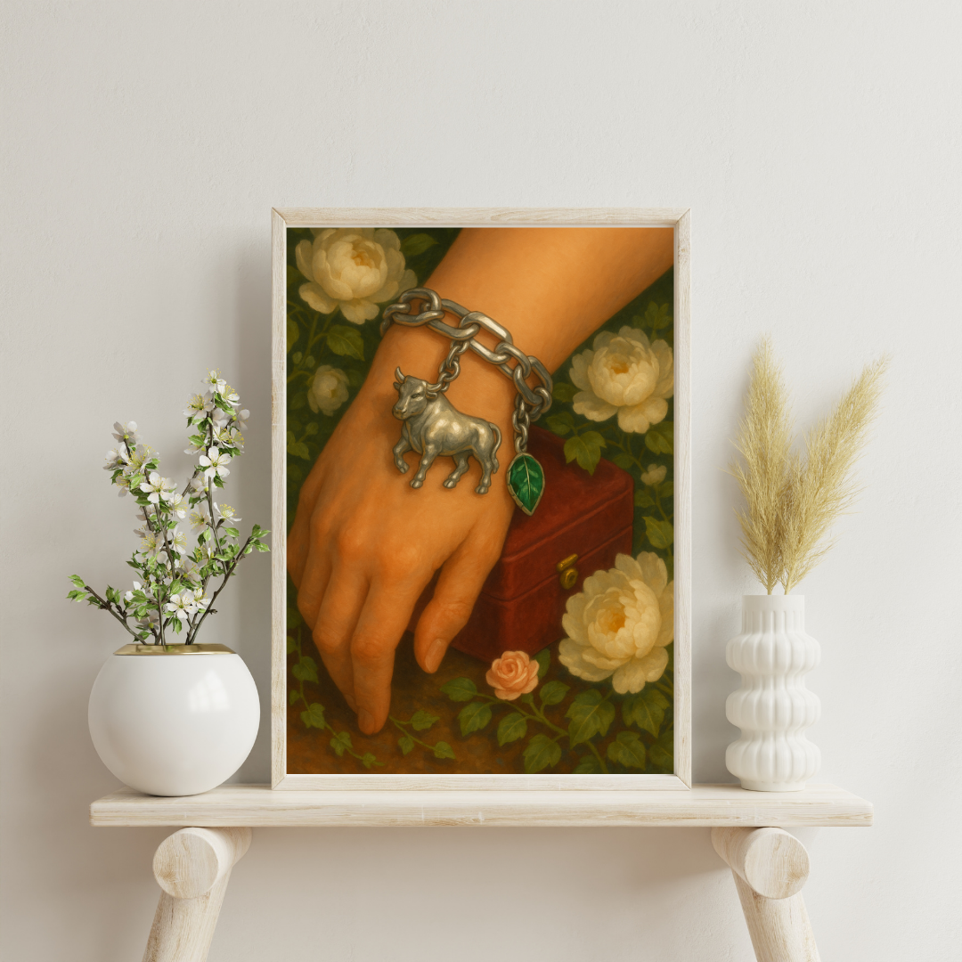 Zodiac Charm Bracelet - Taurus Digital Print
