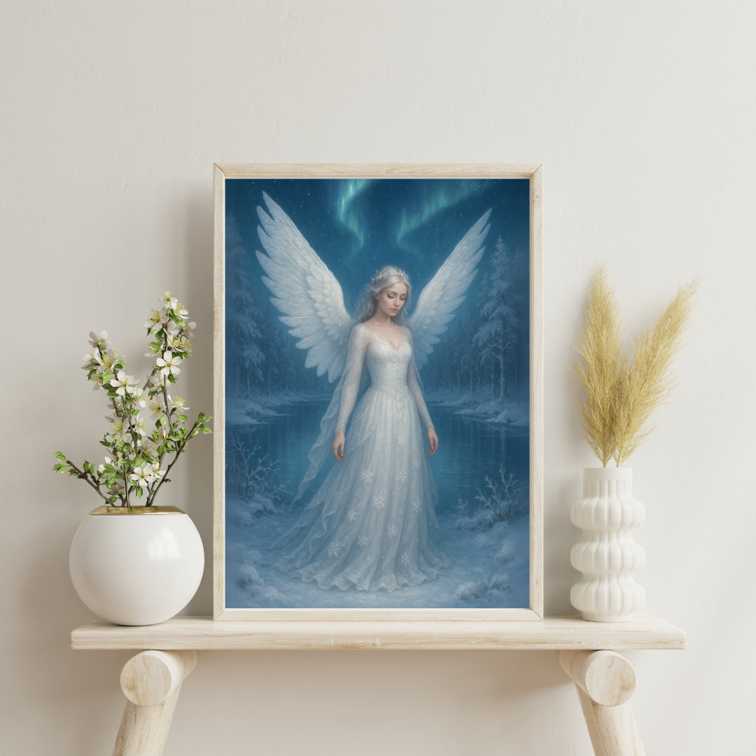 Fairies of the Hidden Realms - The Pearl Fairy of Frostwillow Lake Digital Print