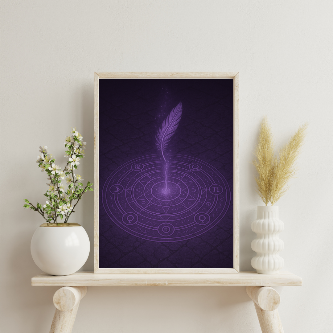 Purple Alchemy - Celestial Transmutation Circle Digital Print