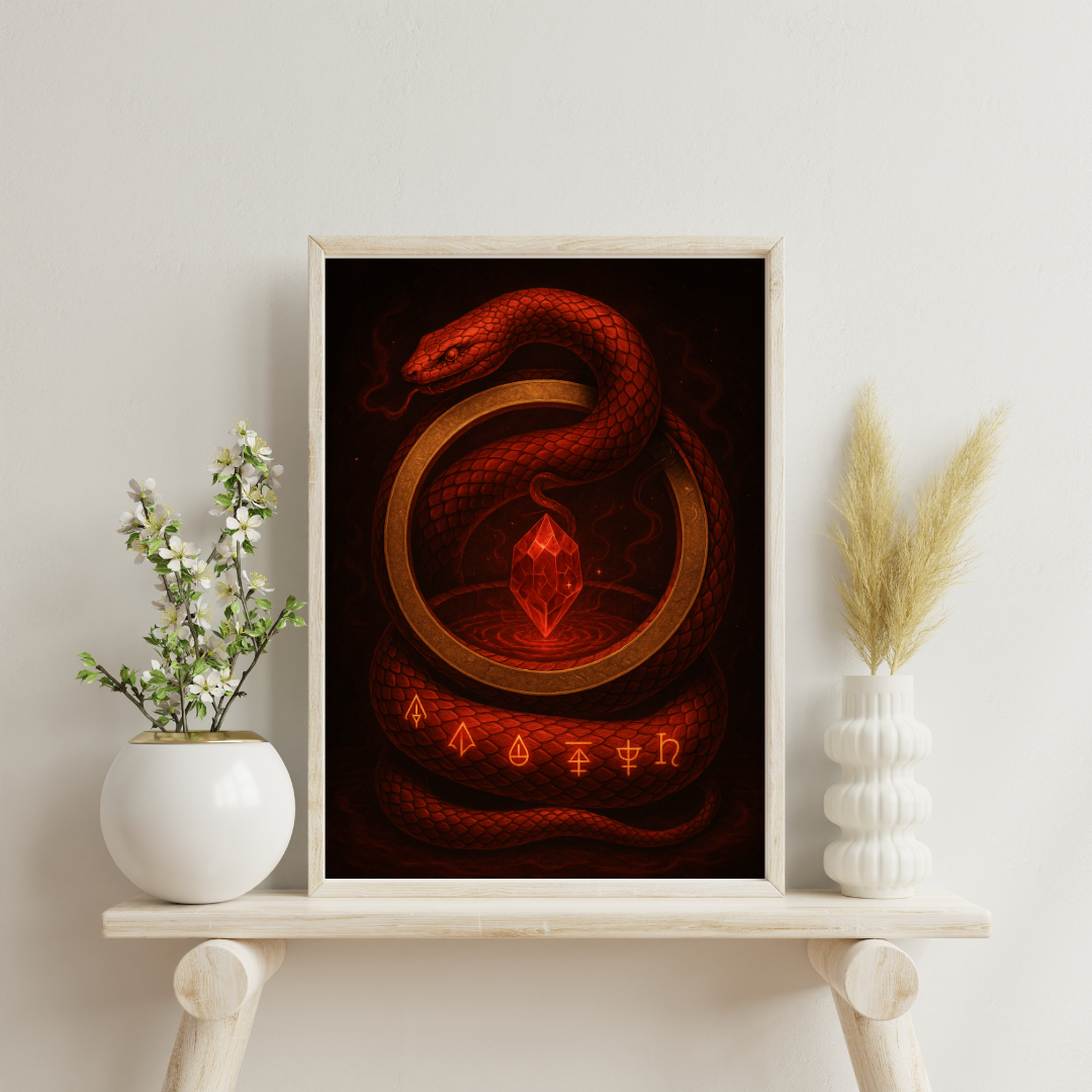 Red Alchemy - Serpent of Transmutation Digital Print