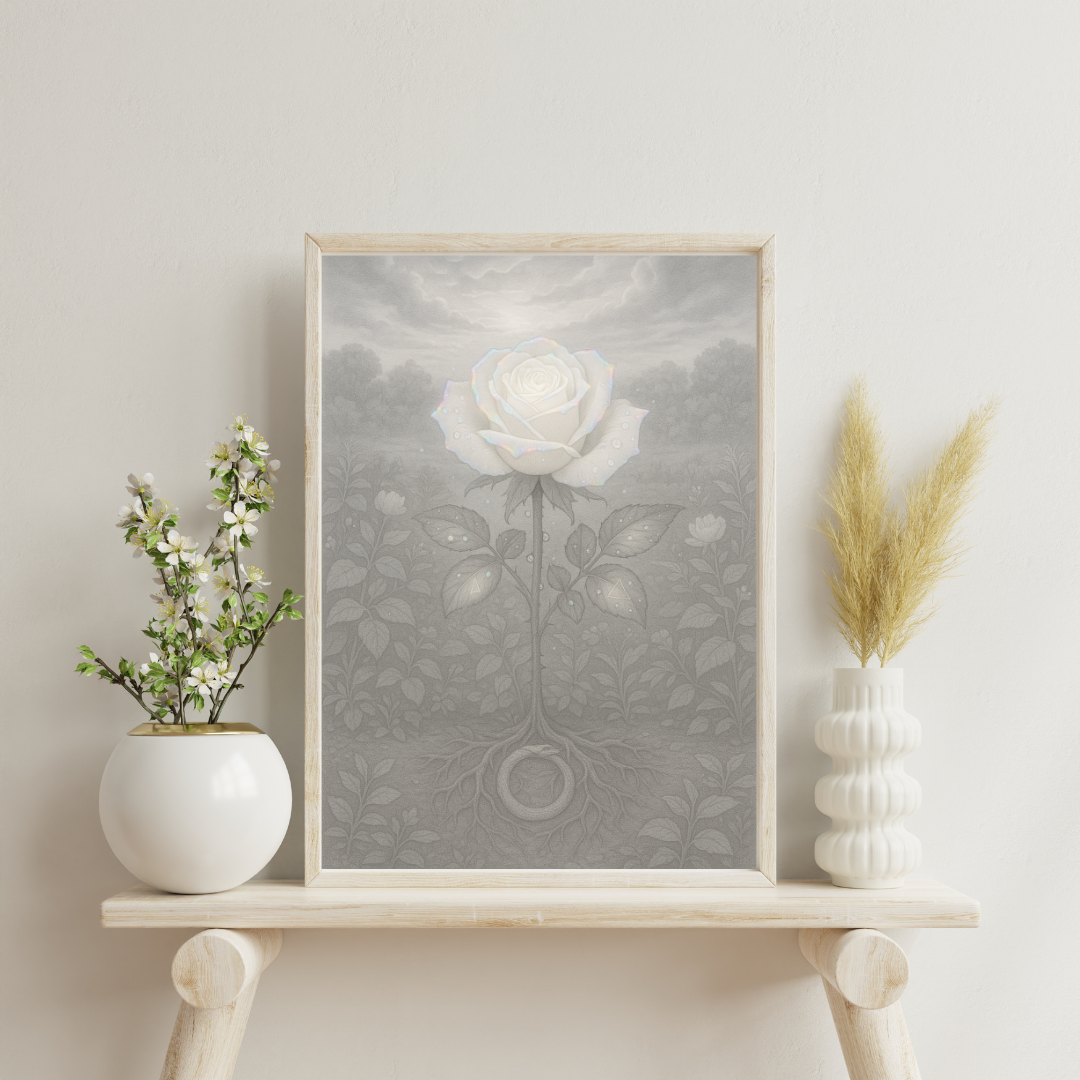 White Alchemy - The Philosopher’s Rose Digital Print