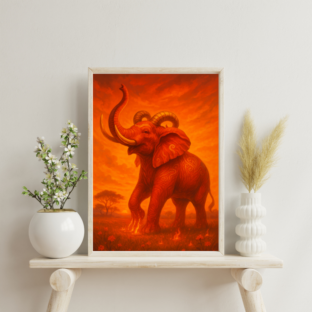 Zodiac Elephants - Aries Digital Print