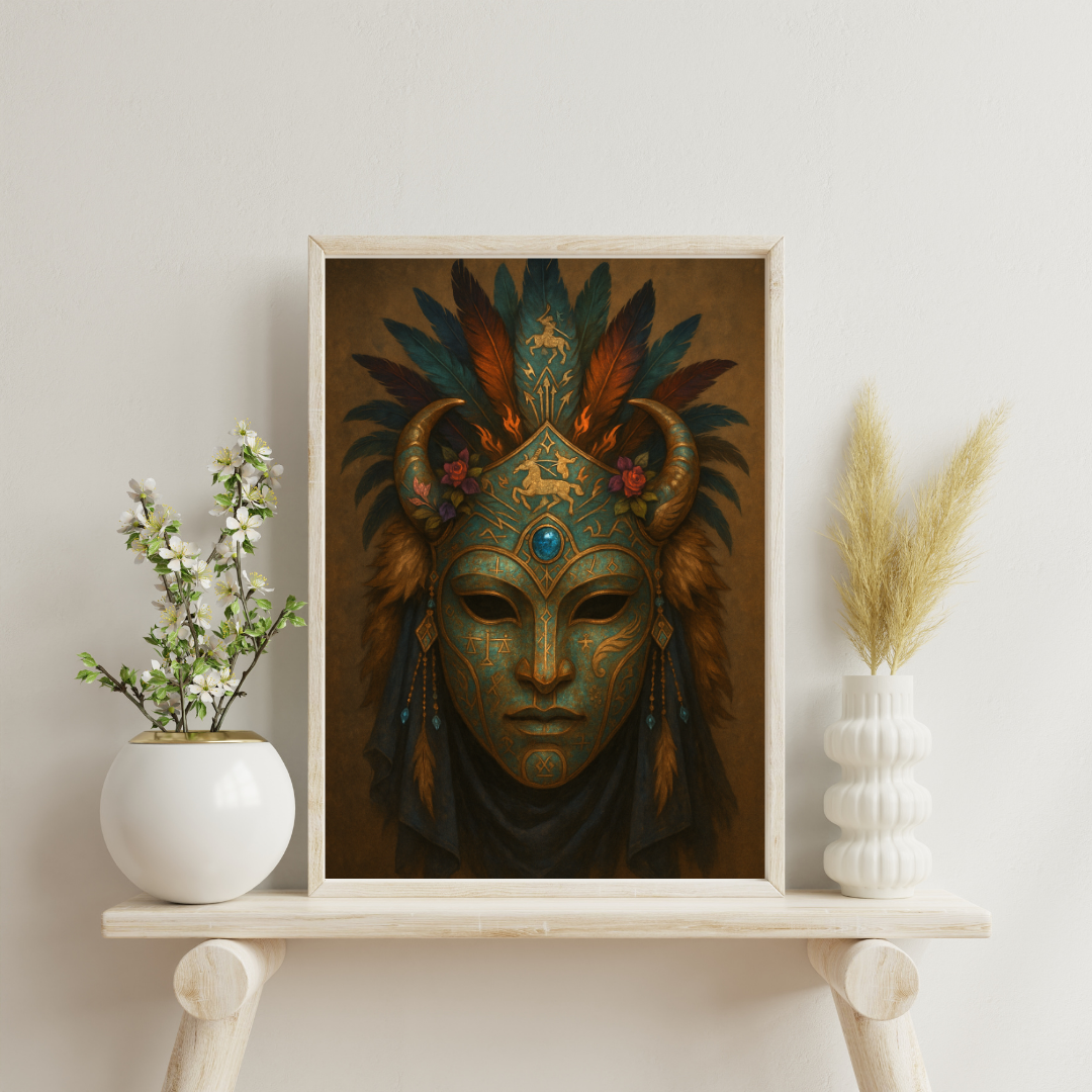 Zodiac Masks - Sagittarius Digital Print