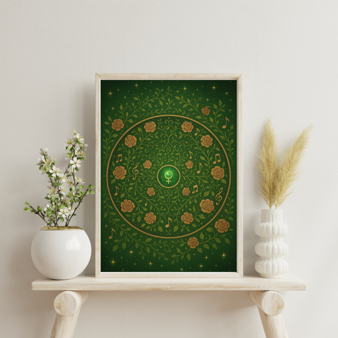Zodiac and Planet Mandalas - Taurus and Venus Digital Print