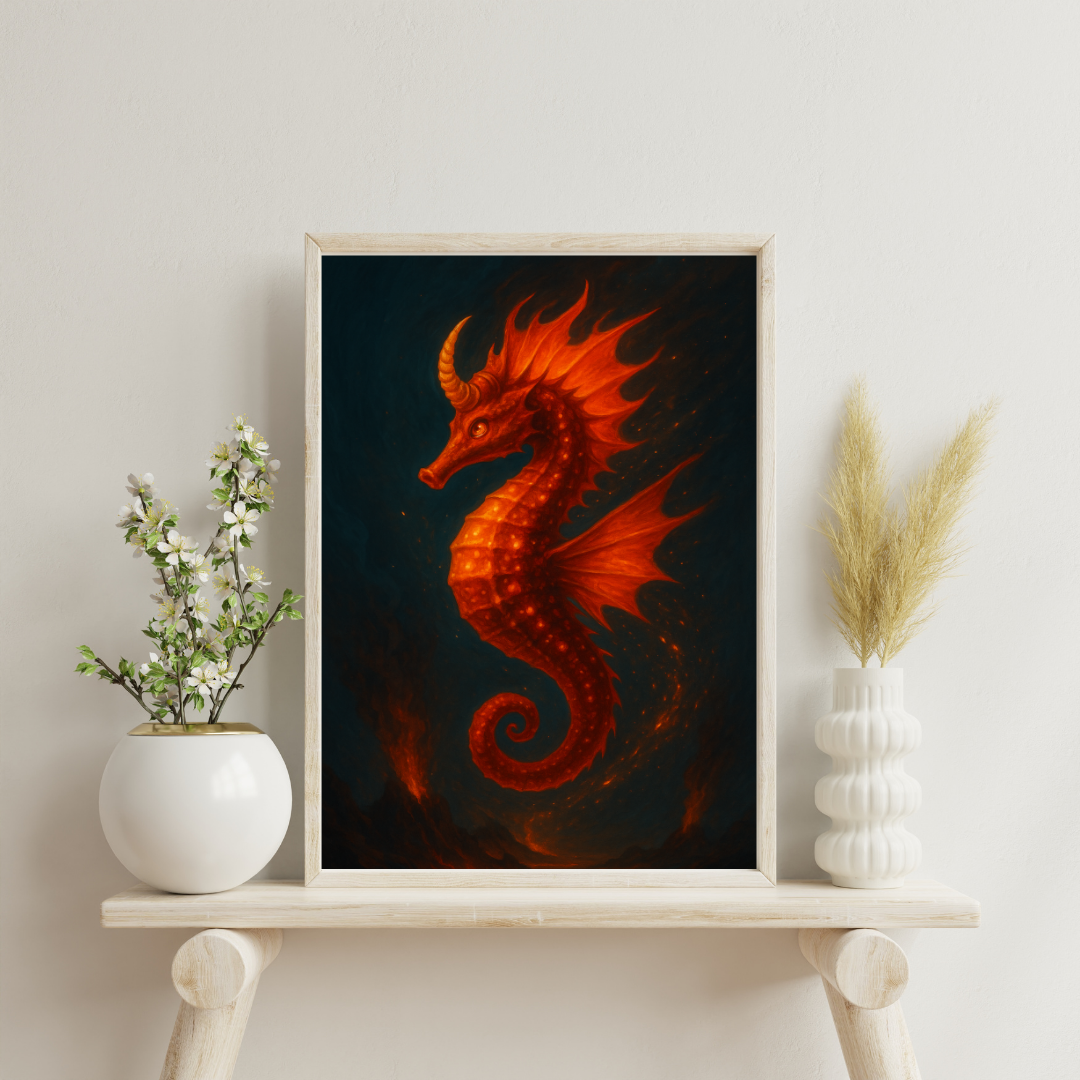 Zodiac Seahorses - Aries Digital Print