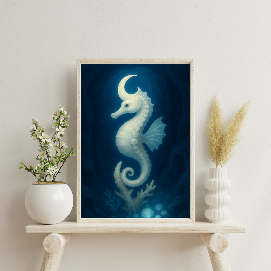 Zodiac Seahorses - Cancer Digital Print