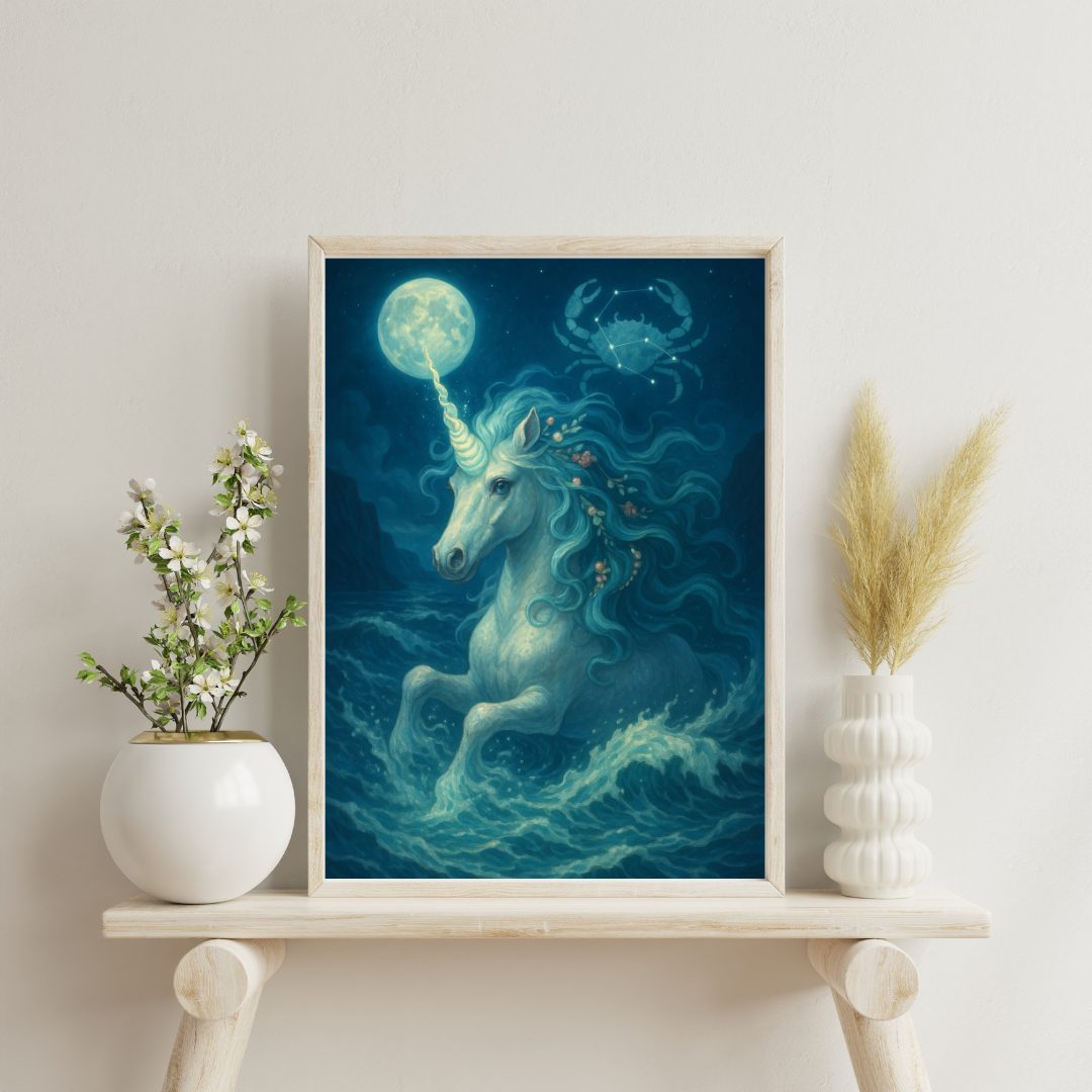 Zodiac Unicorns - Cancer Digital Print