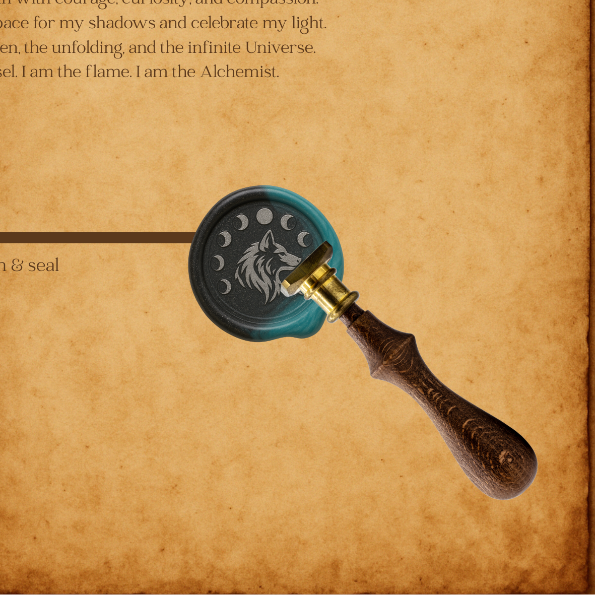 The Divine Masculine Wax Seal Collection - Wolf and Moon Phases