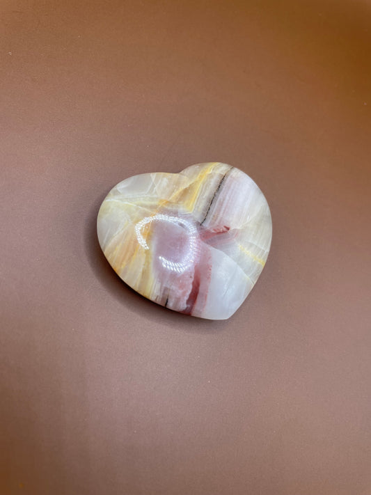 Pink Banded Onyx Heart no. 6