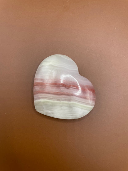 Pink Banded Onyx Heart no. 8