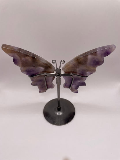 Chevron Amethyst Butterfly on Metal Stand no. 1