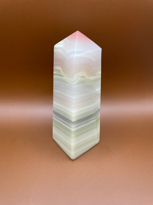 Pink Banded Onyx Tower no. 1