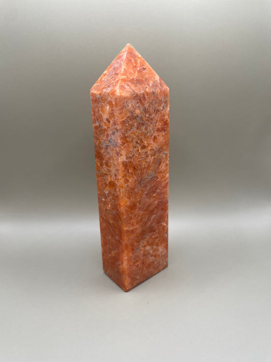 Witching Hour Treasures: Orange Calcite with Blue Apatite Tower no. 3