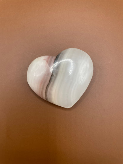 Pink Banded Onyx Heart no. 9