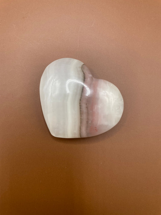 Pink Banded Onyx Heart no. 9