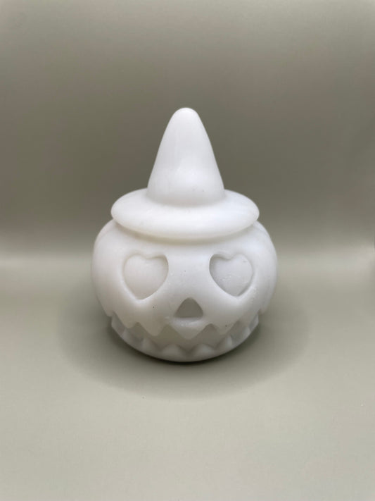 Witching Hour Treasures: XL White Jade Carved Pumpkin no. 1