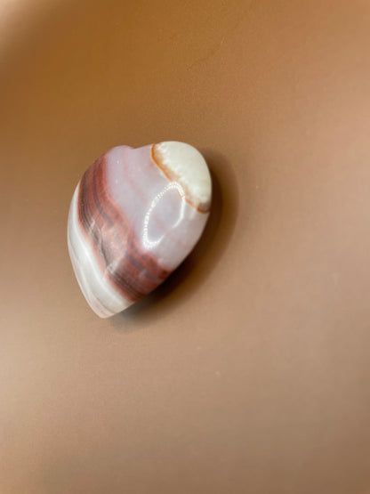 Pink Banded Onyx Heart no. 3