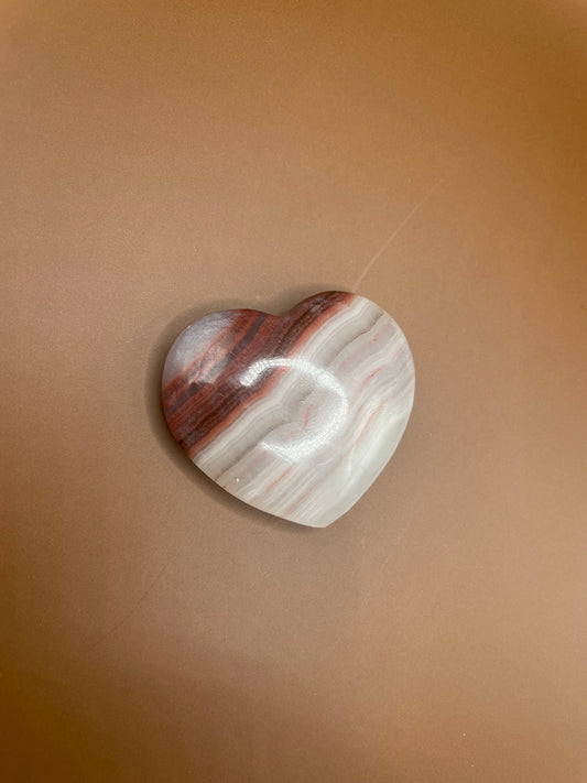 Pink Banded Onyx Heart no. 2